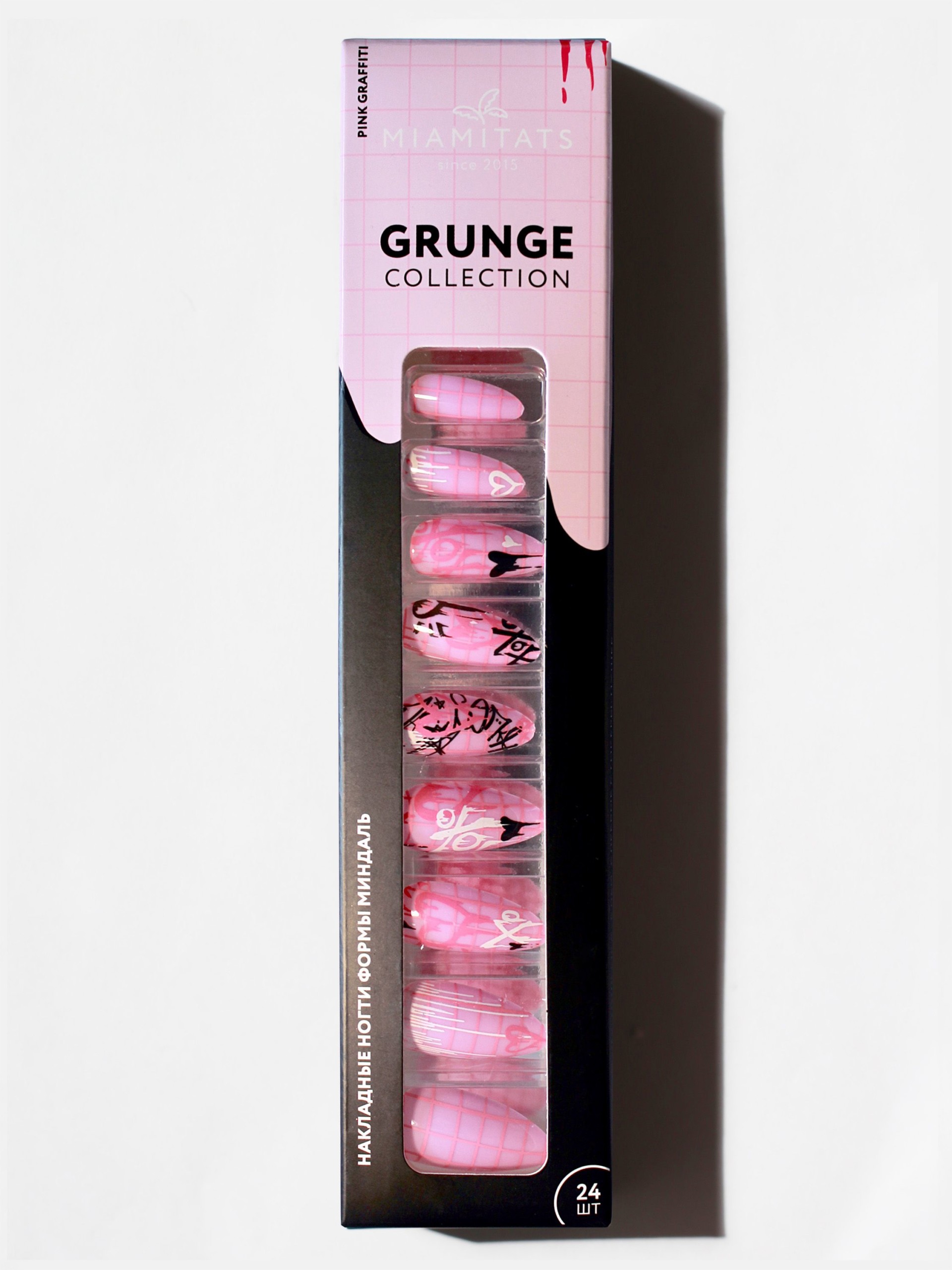 Накладные ногти Miami Tattoos GRUNGE Pink graffiti; 1879 Накладные ногти Miami Tattoos GRUNGE Pink graffiti; 1879