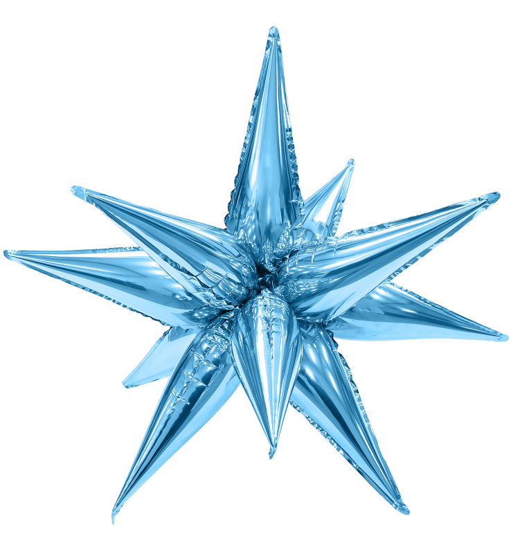Звезда  Cool Blue, 63 см., шар фольгированный с воздухом;  (надувается воздухом). Agura Звезда  Cool Blue, 63 см., шар фольгированный с воздухом;  (надувается воздухом). Agura
