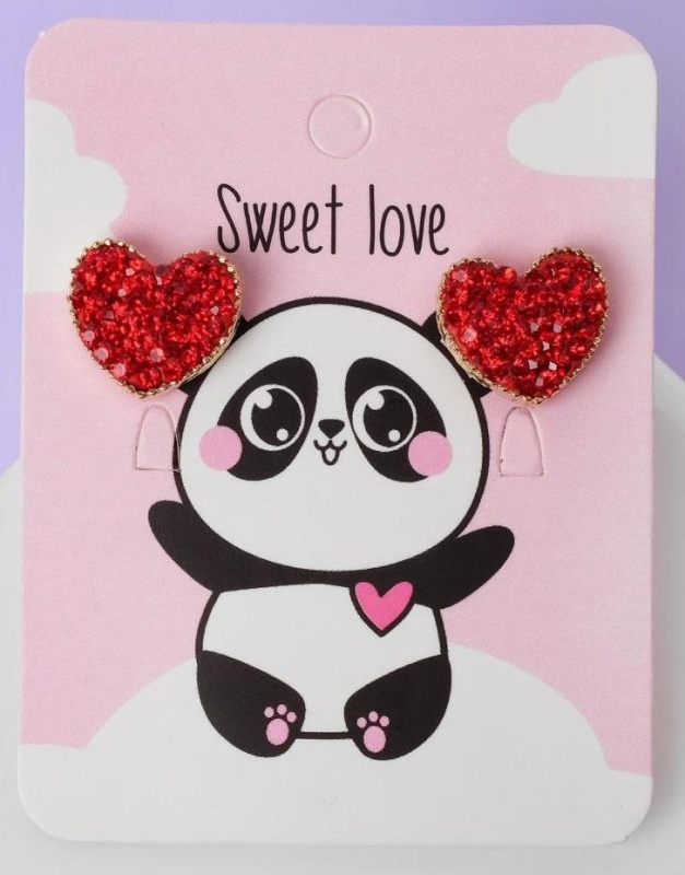 Серьги со стразами "Сердце" sweet love