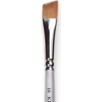 АКЦИЯ! Кисть скошенная с серебристой ручкой Professional Angular Brush 16 Kryolan 3816; 3816