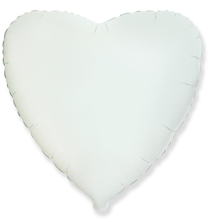 Сердце Пастель White 45см., шар фольгированный с воздухом; Flexmetal