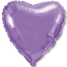 Сердце Металлик Lilac  45 см., шар фольгированный с воздухом; Flexmetal