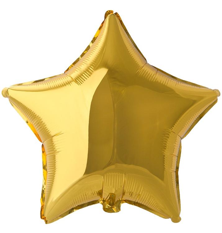 Звезда Металлик Gold 45 см. шар фольгированный с воздухом; Flexmetal