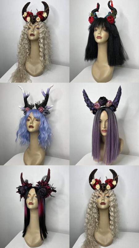 Композиция декоративная "Рога HALLOWEEN" в ассортименте