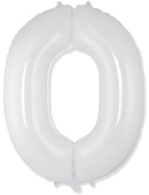 Цифра 0 White 100 см шар фольгированный с воздухом