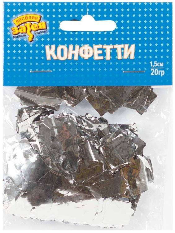 Конфетти Квадр фольг серебро 1,5см 20гр Конфетти Квадр фольг серебро 1,5см 20гр