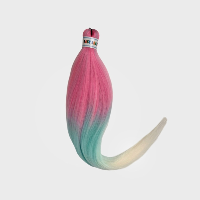 Канекалон M07 Easy Braid (искуственные волосы) 3 цветный Pink/ mint/ white