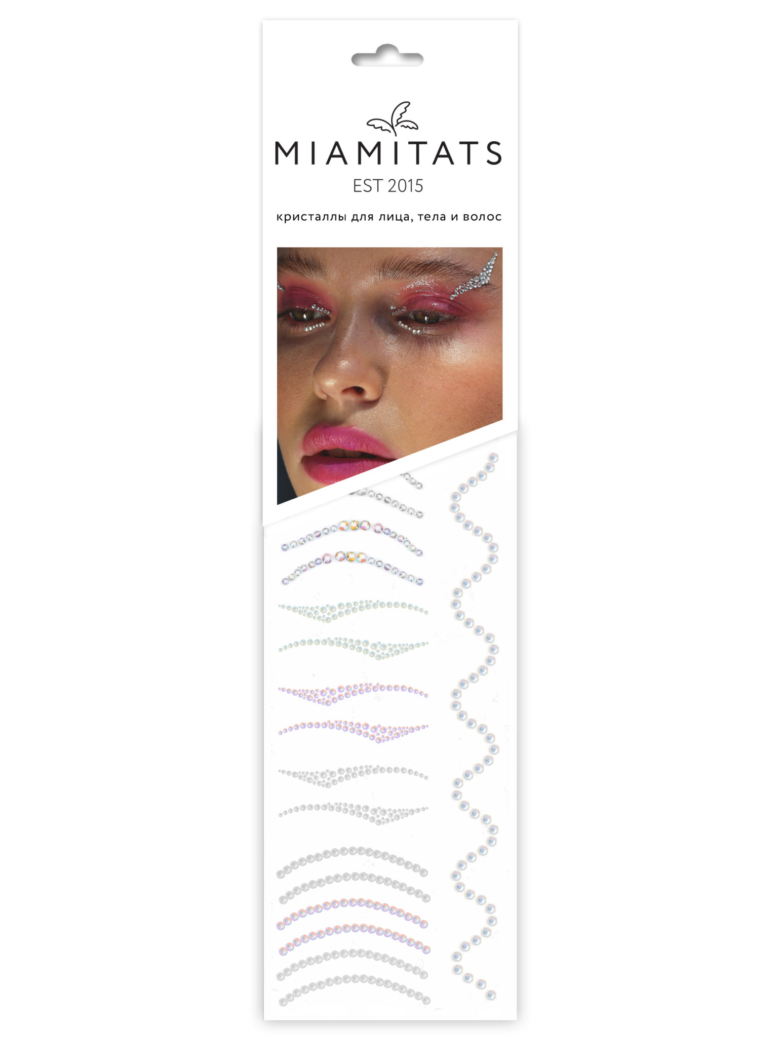 Кристаллы для лица, волос и тела Miami Tattoos Liner Gems; 6981