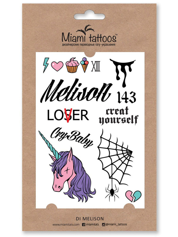 Переводные тату Miami Tattoos Di Melison; Mel-18