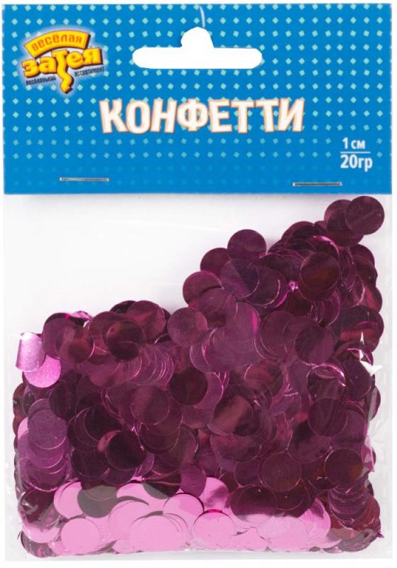 Конфетти Круги фольг ярко-розовые 1см 20 гр Конфетти Круги фольг ярко-розовые 1см 20 гр