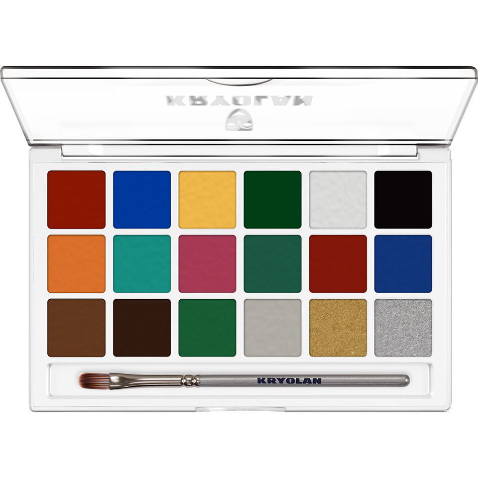 Грим спиртовой водостойкий в палитре 18 цв./Body Illustration Make-up Palette 18 Col. 16 гр; 8118/Bright
