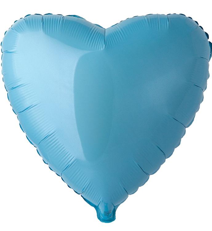 Сердце пастель Blue 80 см., шар фольгированный с воздухом; Flexmetal