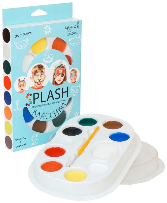 Аквагрим проф. 8 тонов  "SPLASH" Классики (красн, син, желт, оранж, корич, бел, черн) Аквагрим проф. 8 тонов  "SPLASH" Классики (красн, син, желт, оранж, корич, бел, черн)