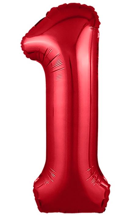 Цифра 1 Slim Красный  102 см шар фольгированный с воздухом