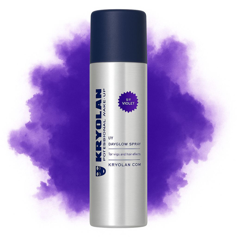Лак для волос неоновый Фиолетовый UV-Dayglow Spray Kryolan UV Violet; 2254/Violet