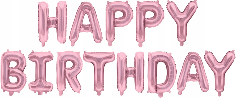 Набор шаров-букв (16''/41 см) Мини-Надпись "Happy Birthday", Светло-розовый,
