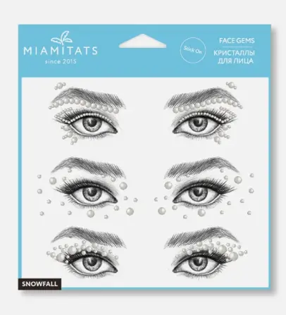 Кристаллы на клейком слое для лица Miamitats FACE GEMS Snowfall; 4931
