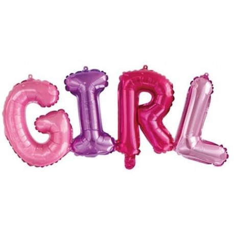 Ф Надпись "Girl", Разноцветный