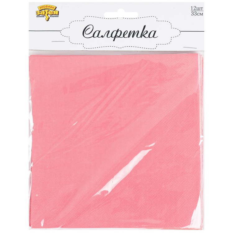 Салфетка Розовая 33 см 12 шт