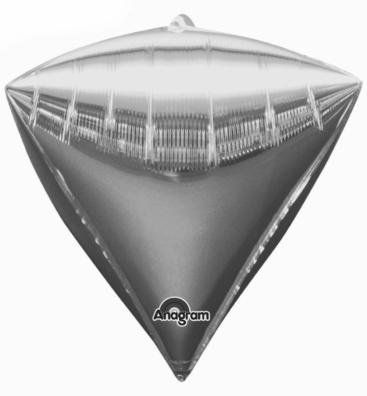 %РАСПРОДАЖА Алмаз 3D Металлик Silver 42 см., шар фольгированный с воздухом; Anagram %РАСПРОДАЖА Алмаз 3D Металлик Silver 42 см., шар фольгированный с воздухом; Anagram