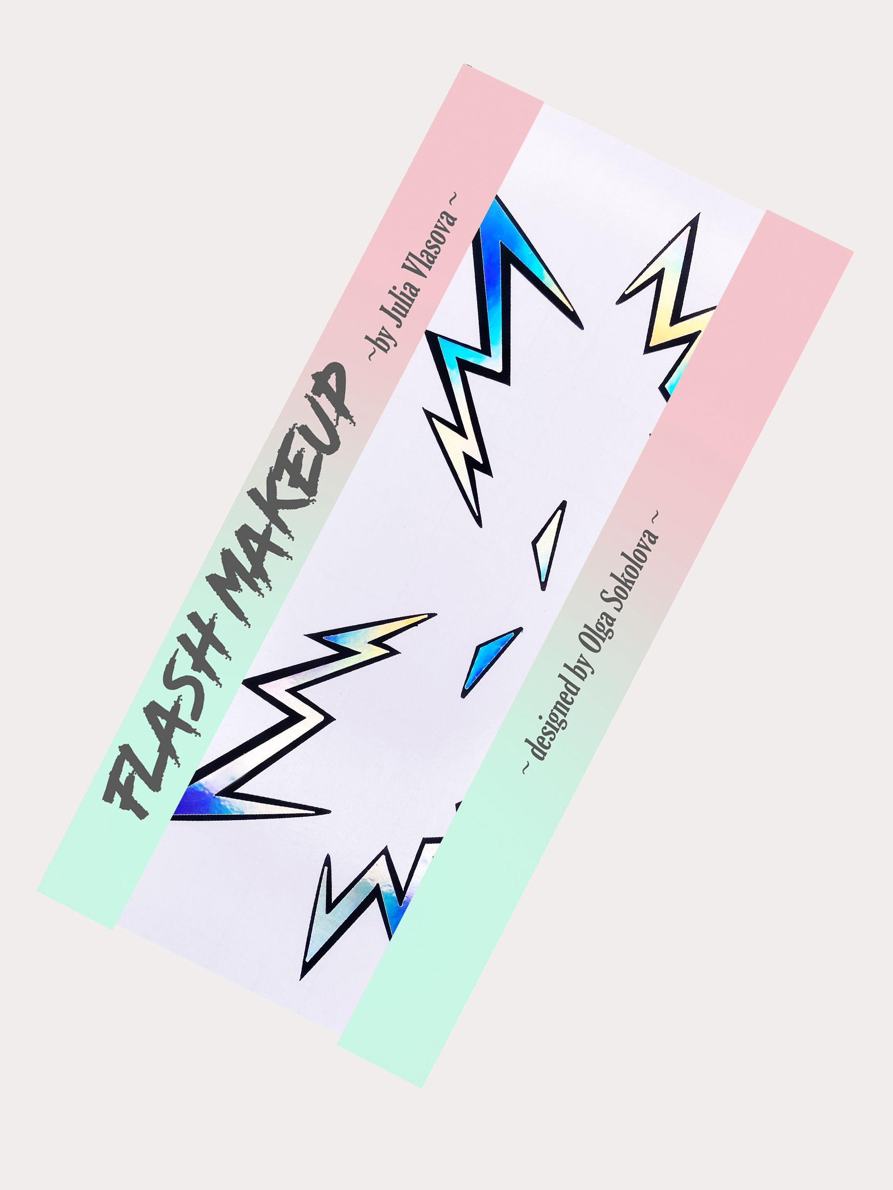 Наклейки для макияжа Фэнтези Молнии сложные Черный + Голографика; FLASHF310104