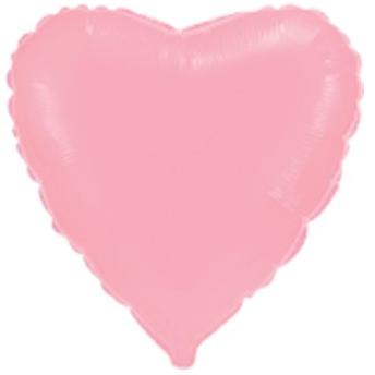 Сердце пастель Pink 80 см., шар фольгированный с воздухом; Flexmetal