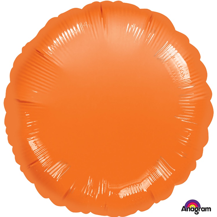 Круг Металлик Orange 45 см. шар фольгированный с воздухом; Flexmetal